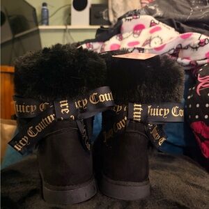 Juicy Couture Black Micro Fur Boots
